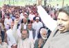 Senior Cong leader Raman Bhalla addressing election rally in Rajouri on Wednesday.
