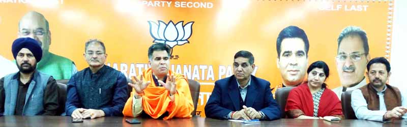 BJP leaders during a meeting at Jammu on Friday. BJP leaders during a meeting at Jammu on Friday.