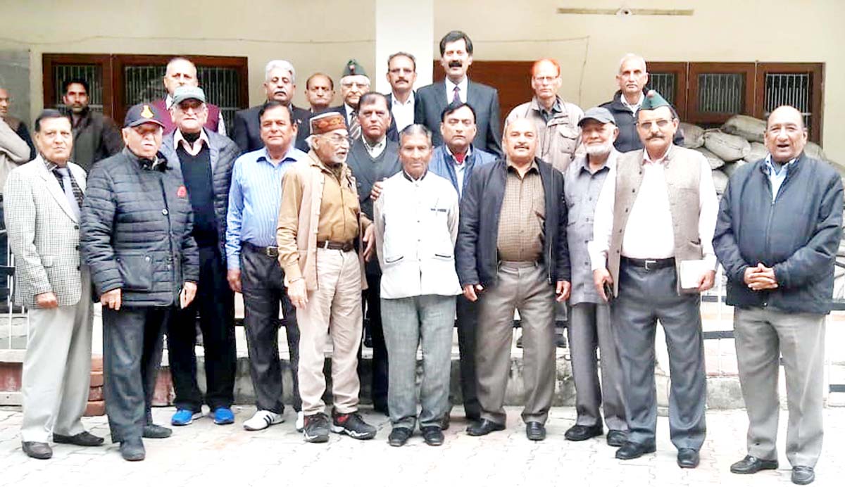 Army veterans posing after the conclusion of Governing Council meeting of JKESL at Jammu. Army veterans posing after the conclusion of Governing Council meeting of JKESL at Jammu.