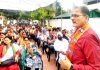 Former Deputy CM, Kavinder Gupta addressing a meeting at Gandhi Nagar on Friday.