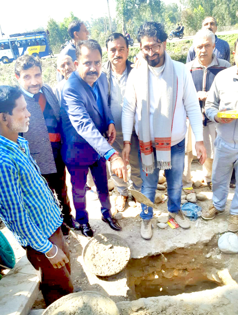 MLC Surinder Ambardar kick-starting work on community shed at Patoli Brahmana in Jammu. MLC Surinder Ambardar kick-starting work on community shed at Patoli Brahmana in Jammu.