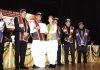 Students of Vaishno College of Engineering getting medals and degrees during a convocation.