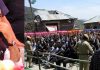 Ghulam Nabi Azad addressing a public meeting at Kotranka in Rajouri on Tuesday. -Excelsior/Amit Sharma