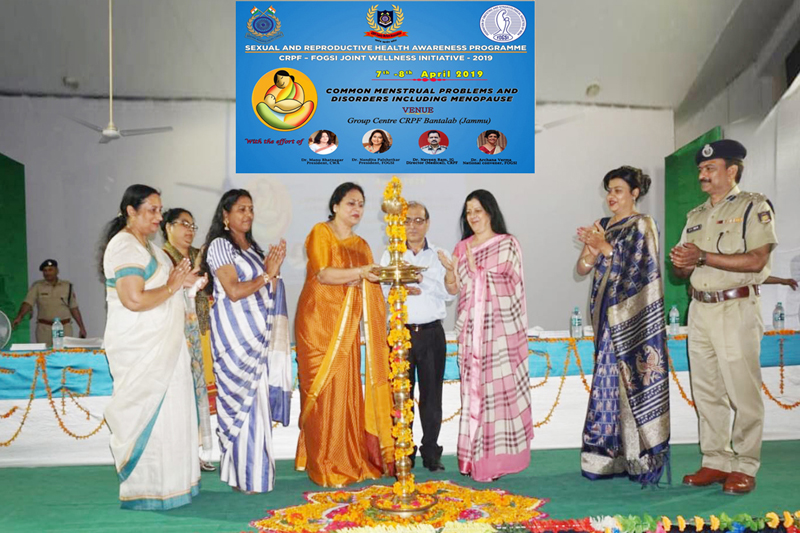 Dignitaries lighting ceremonial lamp during health awareness workshop organised by CRPF in Jammu. Dignitaries lighting ceremonial lamp during health awareness workshop organised by CRPF in Jammu.