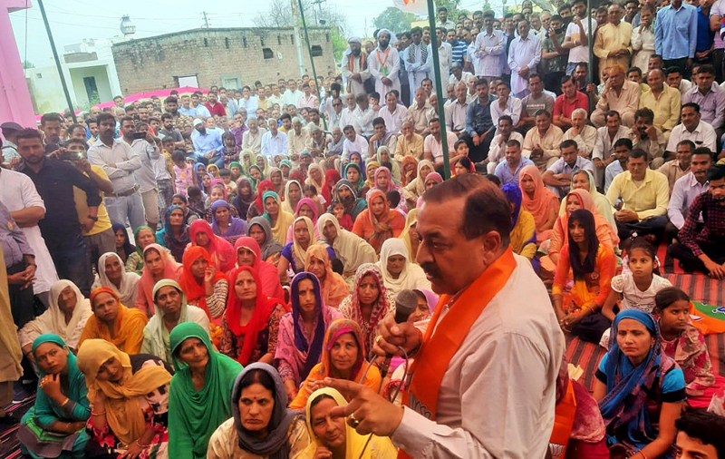Union Minister Dr Jitendra Singh campaigning in the suburbs of Hiranagar and Kathua Assembly segments, on Saturday. Union Minister Dr Jitendra Singh campaigning in the suburbs of Hiranagar and Kathua Assembly segments, on Saturday.