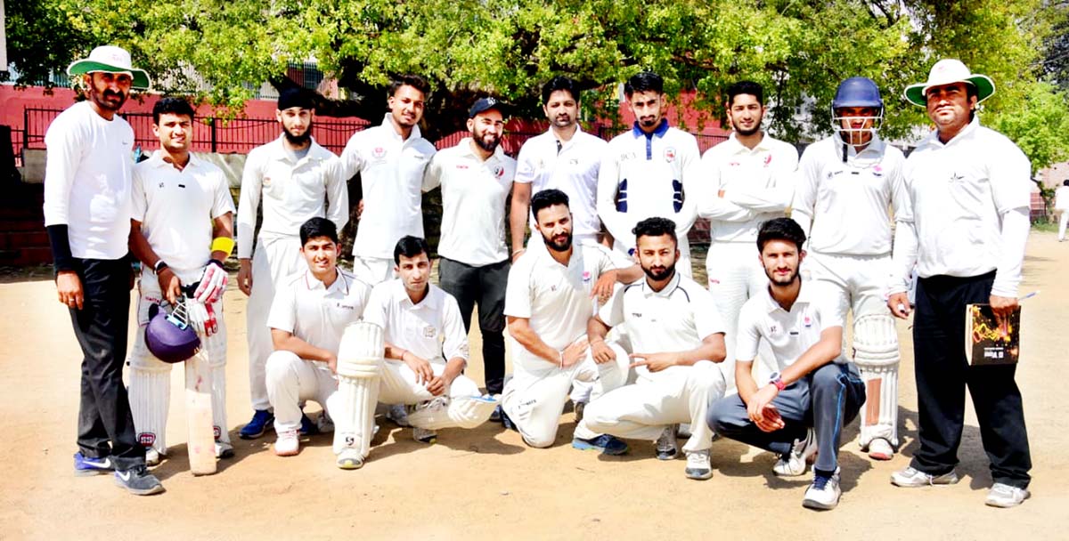 Triumphant JCC team posing for a group photograph after registering win in Winter Shield T20 Cup in Jammu. Triumphant JCC team posing for a group photograph after registering win in Winter Shield T20 Cup in Jammu.