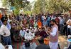 President of Dogra Swabhiman Sangathan, Choudhary Lal Singh addressing a public meeting at Nagri in Kathua.