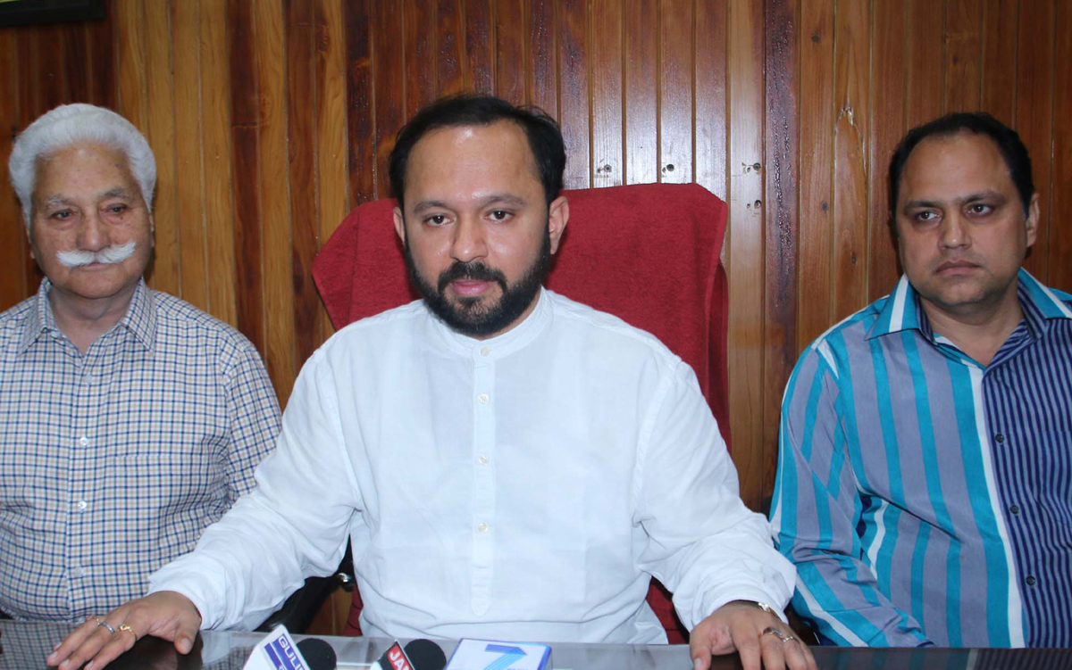 Ankur Sharma addressing a press conference at Jammu on Wednesday. -Excelsior/Rakesh Ankur Sharma addressing a press conference at Jammu on Wednesday. -Excelsior/Rakesh