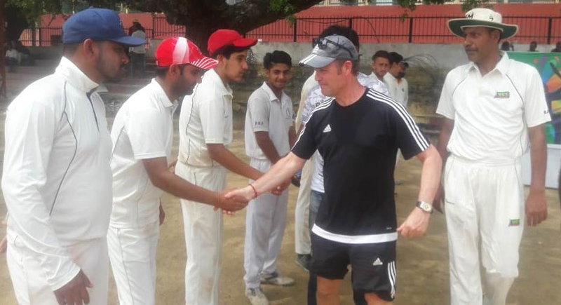 Rodney Jones ECB Coach interacting with players at Jammu on Thursday. Rodney Jones ECB Coach interacting with players at Jammu on Thursday.