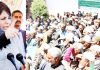 PDP president Mehbooba Mufti addressing party rally in Handwara on Tuesday. -Excelsior/ Aabid Nabi
