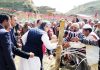 NC vice president Omar Abdullah during rally at Pattan on Tuesday. -Excelsior/Aabid Nabi