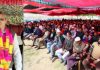Former Chief Minister Omar Abdullah addressing a public rally at Rafiabad in Baramulla on Thursday. — Excelsior/Aabid Nabi