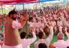 DSS chief Ch Lal Singh addressing a large gathering on Tuesday.