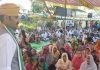 Congress candidate from Udhampur parliamentary constituency Vikramaditya Singh addressing a public meeting at Hiranagar in Kathua district.