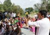 State spokesperson of BJP, RS Pathania addressing a public gathering in Ramnagar area of Udhampur district.