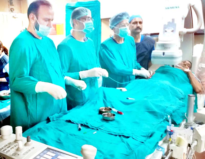 Doctors in SSH Jammu performing complex procedure on a patient on Friday. Doctors in SSH Jammu performing complex procedure on a patient on Friday.