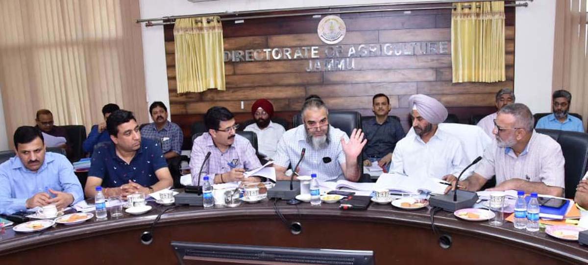 Secretary Agriculture Production Department during a meeting at Jammu on Saturday. Secretary Agriculture Production Department during a meeting at Jammu on Saturday.