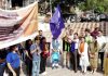 Officers of Tourism Department flagging of heritage walk to Ambaran Monastic complex at Akhnoor on Saturday.