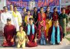 Artists posing for photograph after presenting musical play at Jammu on Saturday.