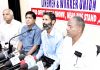 EDLWU leaders during a press conference at Jammu on Friday.