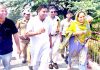 JMC Mayor alongwith Councilor of Ward Number 71 and others visiting Mahamaya area on Friday.
