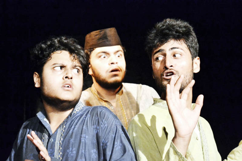 A scene from the play ‘Topian’ staged at Jammu on Sunday. A scene from the play ‘Topian’ staged at Jammu on Sunday.