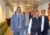 Speaker Dr Nirmal Singh inspecting Assembly Secretariat on Monday.
