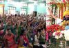 Shri Shri 1008 Swami Hari Chataniya Puri Ji Maharaj delivering sermons at a 'Dharam Sammelan' in Jammu.