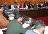 Divisional Commissioner Ladakh, Saugat Biswas chairing a meeting on Friday.