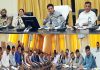 Divisional Commissioner Jammu Sanjeev Verma chairing a meeting at Ramban on Friday.