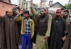 Tral residents protesting against shortage of teachers in schools. -Excelsior/Shakeel