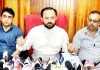 IkkJutt Jammu chief Ankur Sharma addressing a press conference on Thursday. -Excelsior/Rakesh