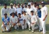 Triumphant KCCC players posing along with their mentor Ankush Abrol, former member BCCI in Jammu on Tuesday.