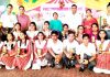 Students and dignitaries during annual academic excellence award ceremony at JK Montessorie School.