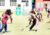 Players in action during match at Srinagar. -Excelsior/Shakeel