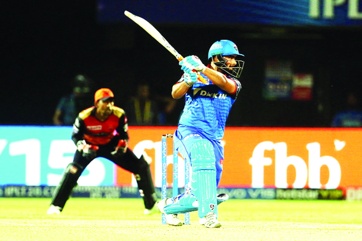 Rishabh Pant executing a short against Sunrisers Hyderabad at Vishakhapatnam on Wednesday. Rishabh Pant executing a short against Sunrisers Hyderabad at Vishakhapatnam on Wednesday.