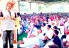 NC Provincial President Devender Singh Rana addressing religious congregation on Sunday.