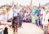 BJP leader R S Pathania with people in Ramnagar.