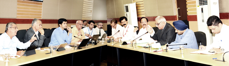Members of governing body of SMVDNSH during a meeting at hospital premises on Monday. Members of governing body of SMVDNSH during a meeting at hospital premises on Monday.