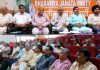 BJP leaders at a meeting in Jammu on Saturday.