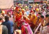 Grand Shobha Yatra on Parshuram Jayanti being taken out by Brahman Sabha Jammu on Saturday. —Excelsior/Rakesh