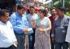 Deputy Mayor JMC, Purnima Sharma during her visit to Trikuta Shopping Complex on Monday.