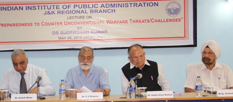 Ex DG DRDO and others during a lecture by IIPA at Jammu on Tuesday. Ex DG DRDO and others during a lecture by IIPA at Jammu on Tuesday.