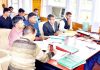Commissioner Secretary Information M K Dwivedi chairing a meeting on Tuesday.