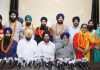 SAD leader, Darbinder Singh and others at a press conference in Jammu on Sunday. —Excelsior/Rakesh