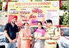 DGP Dilbag Singh handing over the keys of a car to a winner of 31st Police Public Mela at Jammu on Sunday.