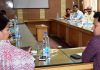 Divisional Commissioner Jammu Sanjeev Verma chairing a meeting at Katra on Thursday.