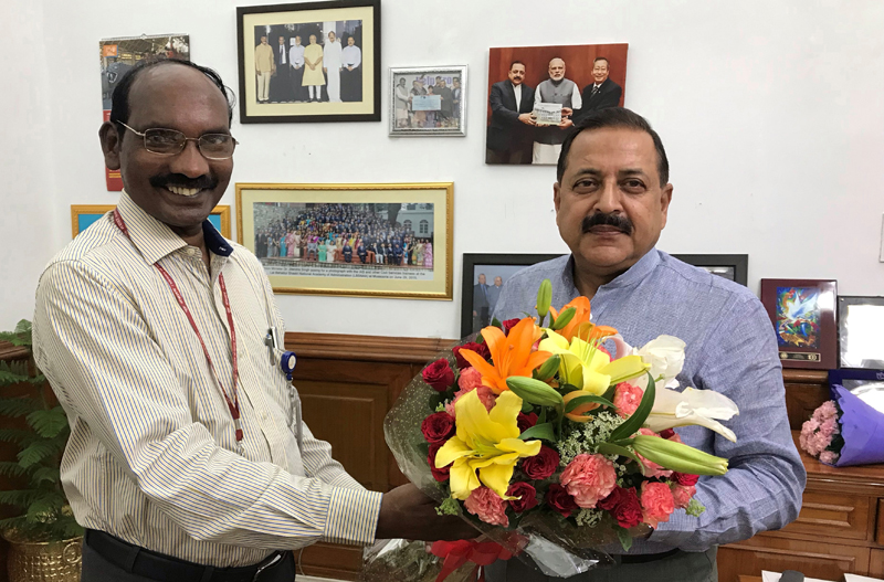 ISRO Chairman Dr K. Sivan calling on Union Minister Dr Jitendra Singh at New Delhi. ISRO Chairman Dr K. Sivan calling on Union Minister Dr Jitendra Singh at New Delhi.