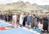Shia community led by Anjuman Imamiya performing Eid Namaz at Polo Ground Leh. — Excelsior/Morup Stanzin