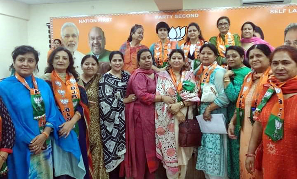 BJP Mahila Morcha leaders during a meeting at Jammu on Sunday. BJP Mahila Morcha leaders during a meeting at Jammu on Sunday.